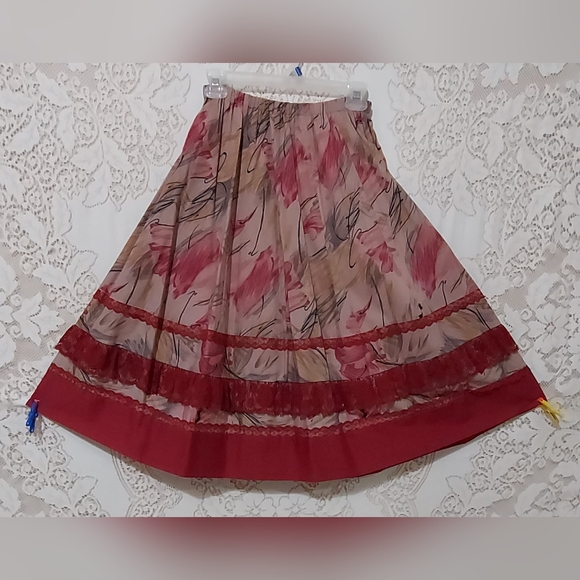 🟡 Little House Creations vintage Shirt Skirt and Sash. Size Large (InvW052) - Picture 5 of 11